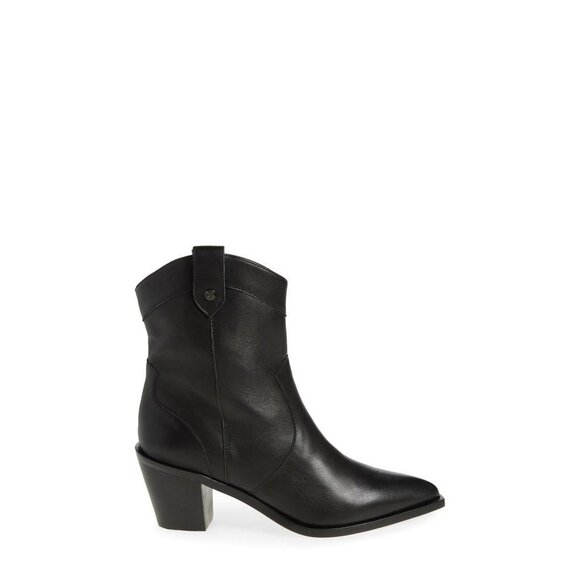 🆕7 FOR ALL MANKIND FREE PEOPLE Western Cowboy Bootie Ankle Boot 6 Black - Picture 4 of 16